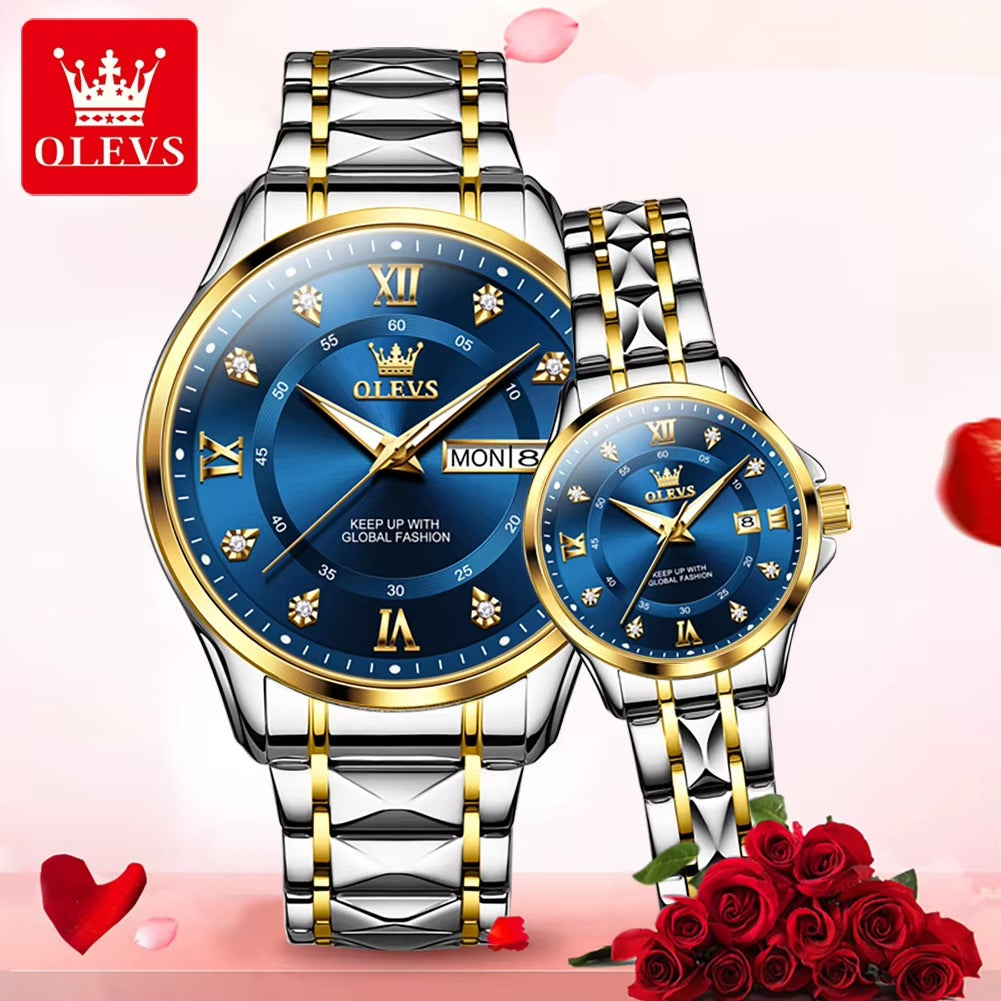 Date Quartz Couple Watches