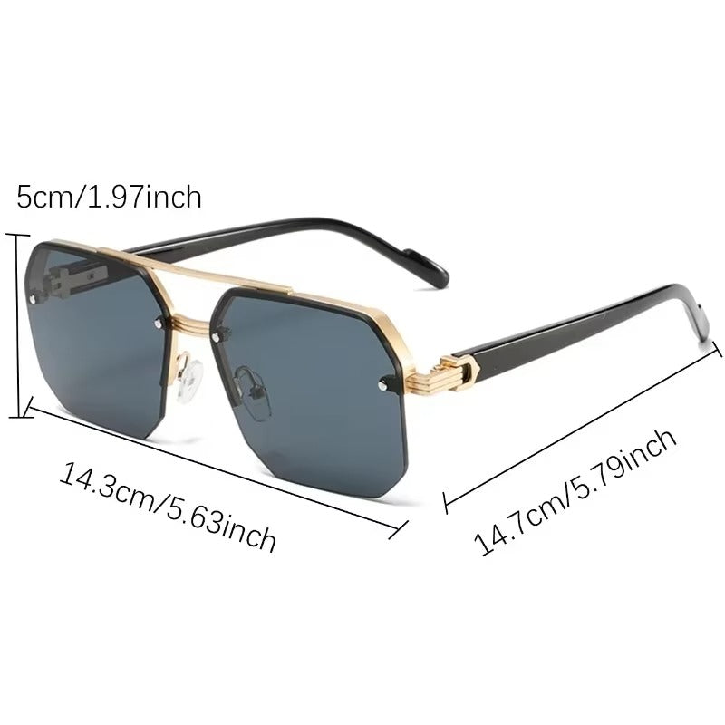 Oversized Semi-rimless Sunglasses