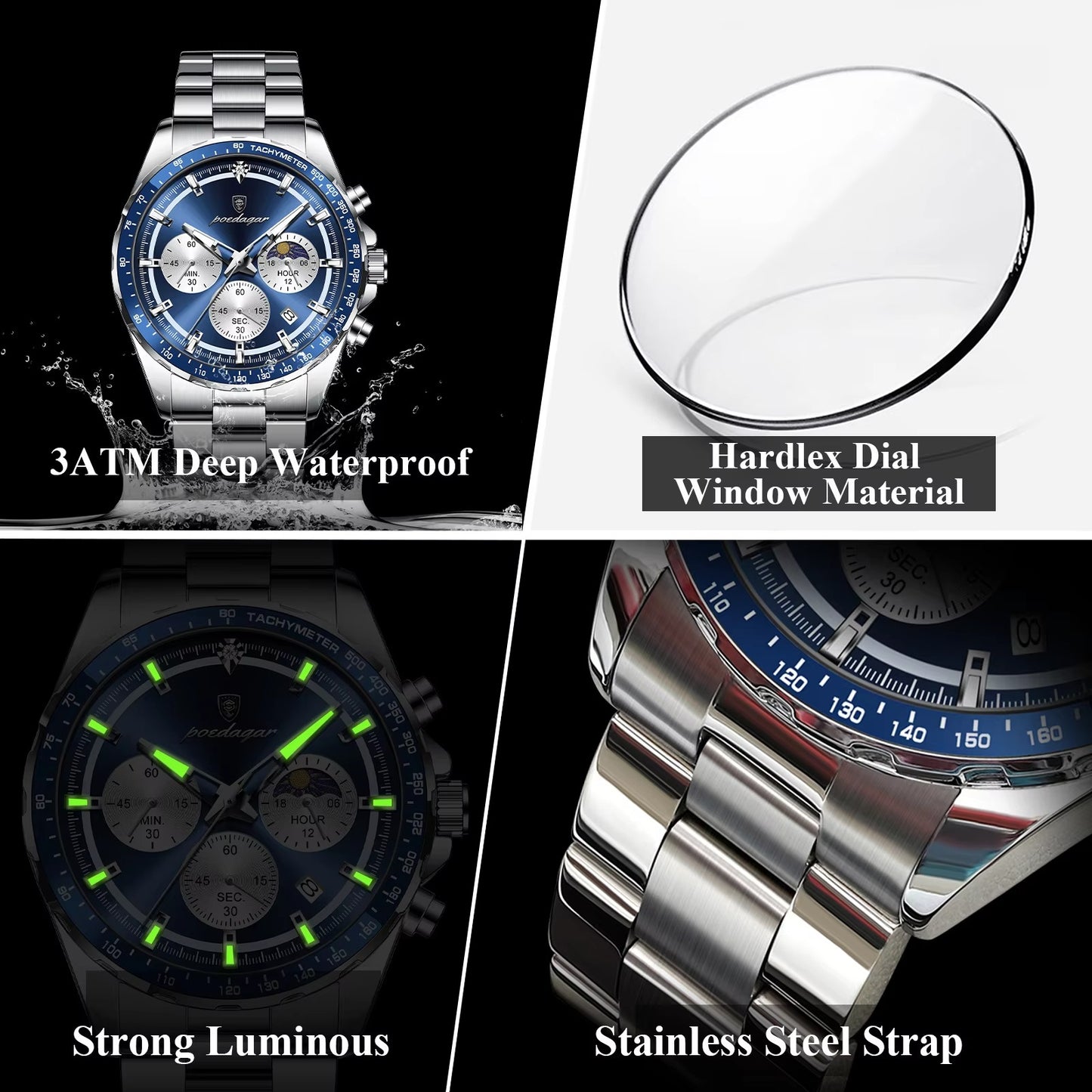 POEDAGAR Man Wristwatch