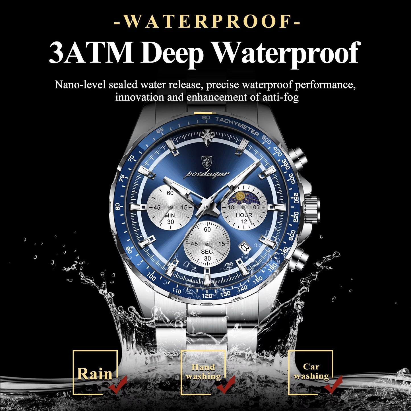 POEDAGAR Man Wristwatch