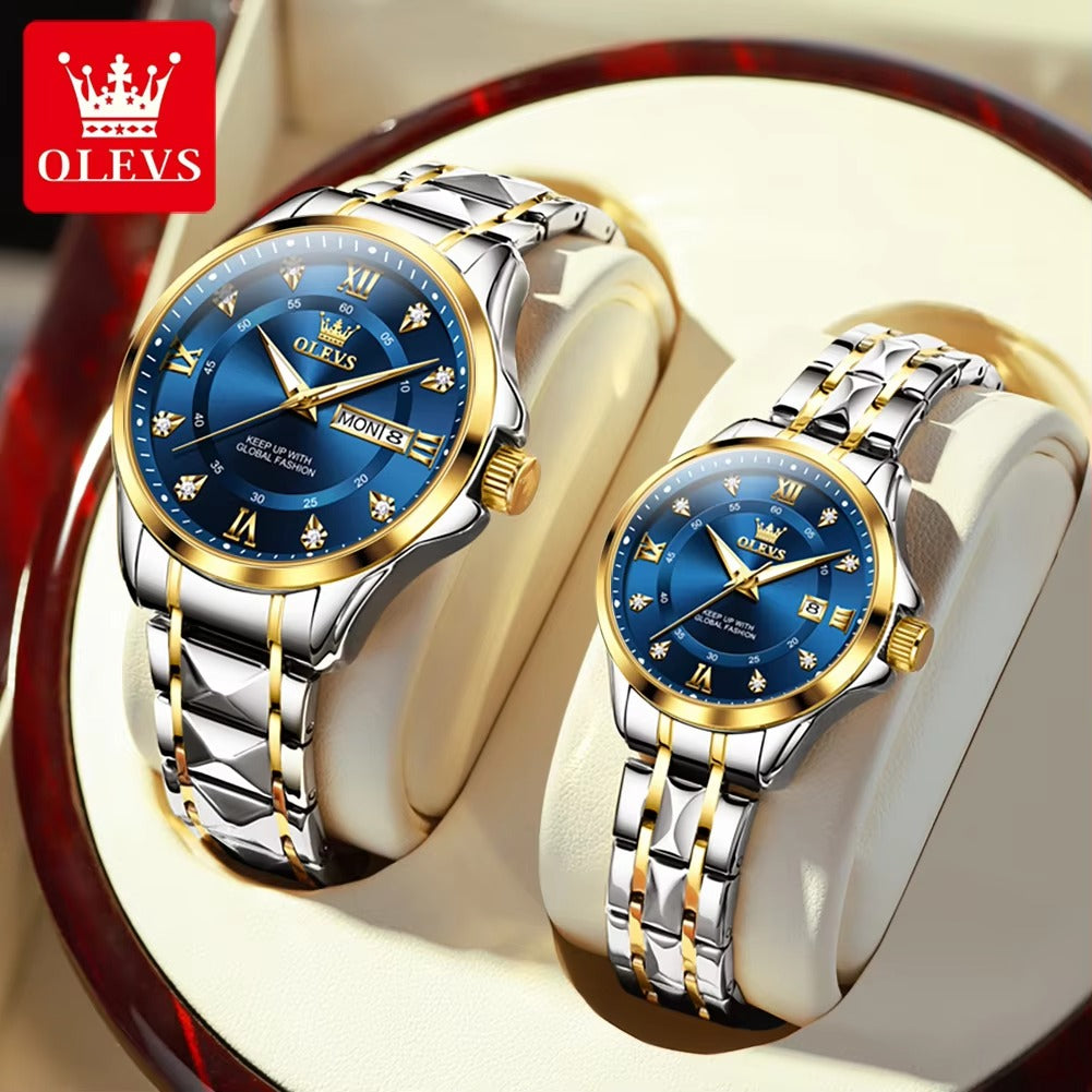 Date Quartz Couple Watches