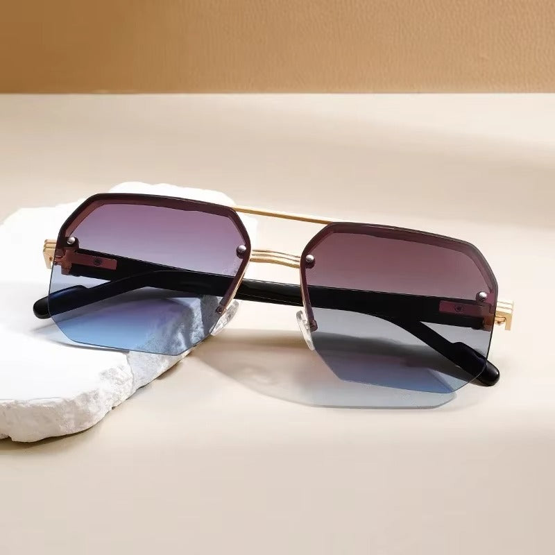 Oversized Semi-rimless Sunglasses