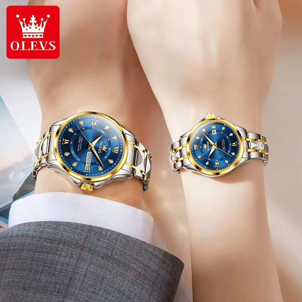 Date Quartz Couple Watches