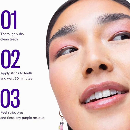 Purple Teeth Whitening Strips Plaque Stains Sensitivity Oral Care