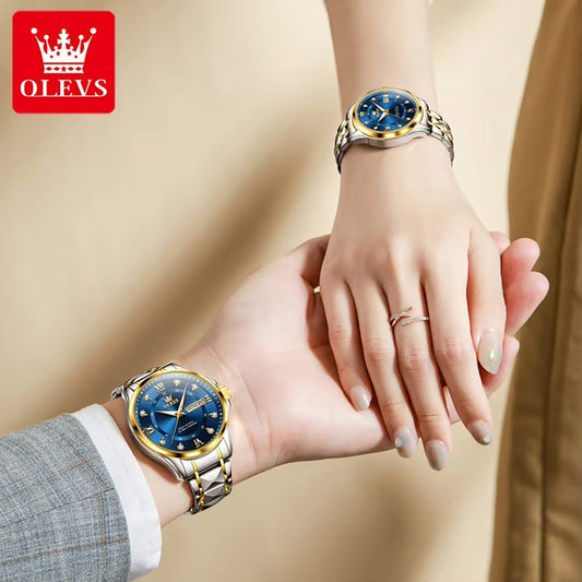 Date Quartz Couple Watches